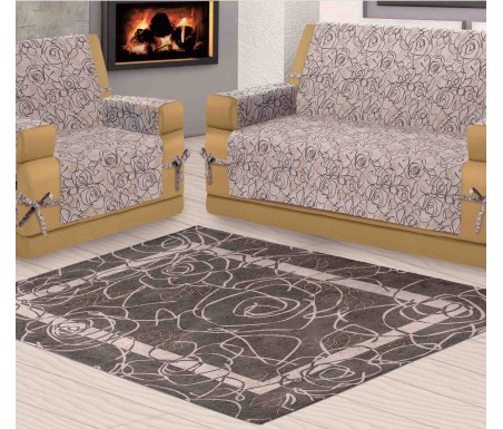 Tappeto Ghirigoro in morbida ciniglia con antiscivolo