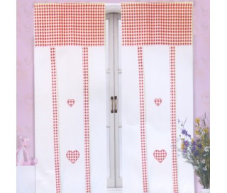 Coppia tendine CUORE VICHY - Casabiancheria.it  2