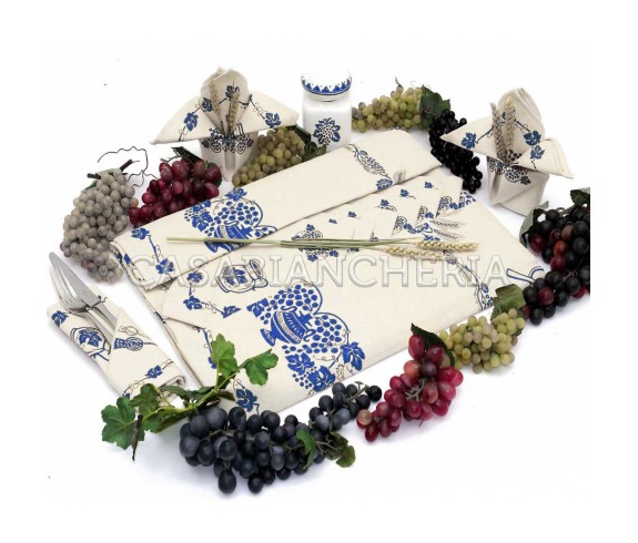 Tovaglia romagnola Blu - Stampe romagnole su Casabiancheria