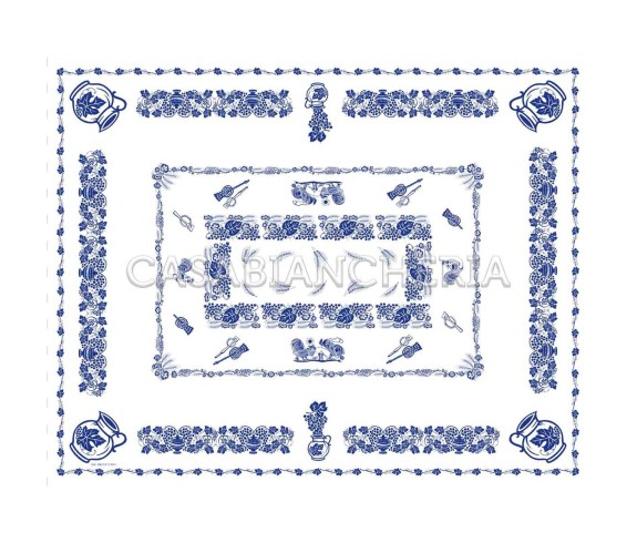 Tovaglia romagnola Blu - Stampe romagnole su Casabiancheria