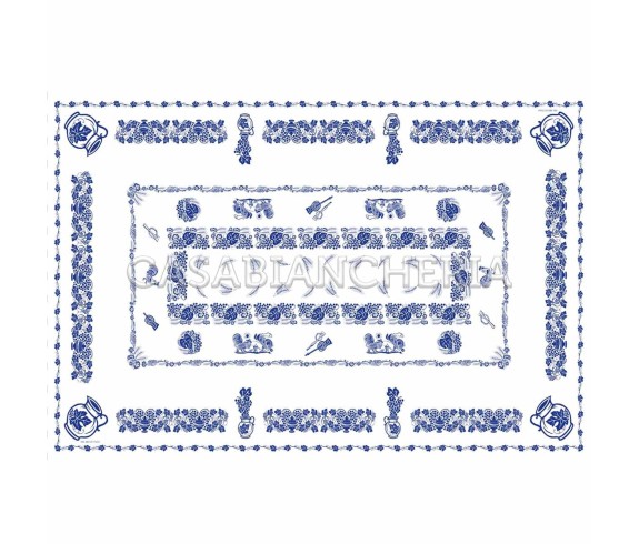 Tovaglia romagnola Blu - Stampe romagnole su Casabiancheria