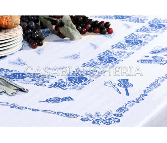 Tovaglia romagnola Blu - Stampe romagnole su Casabiancheria
