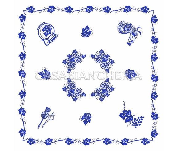 Tovaglia romagnola Blu - Stampe romagnole su Casabiancheria