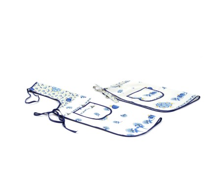 Casa Biancheria | Grembiule cucina Melograno Blu grembiuli romagnoli vita o pettorina