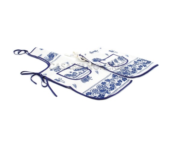 Casa Biancheria | Grembiule cucina Romagna Mia Blu grembiuli stampa romagnola