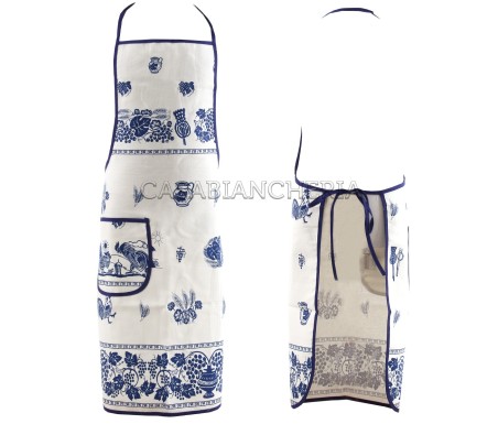 Casa Biancheria | Grembiule cucina Romagna Mia Blu grembiuli stampa romagnola