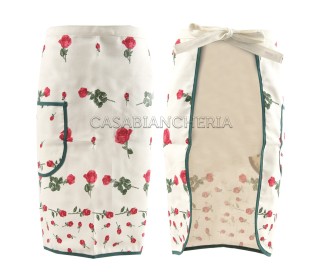 Casa Biancheria | Grembiule cucina Rose grembiuli romagnoli vita o pettorina 2