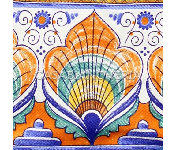 Tessuto a metro stampe romagnole Pavona, tovaglie romagnole | Casa Biancheria