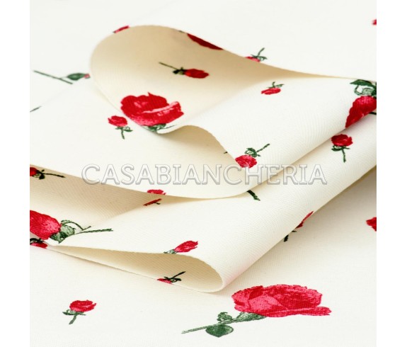 Tovaglia a metro Rose, stampe romagnole a metro | Casa Biancheria 