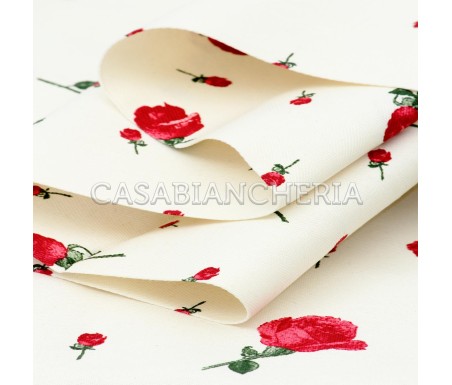 Tovaglia a metro Rose, stampe romagnole a metro | Casa Biancheria 