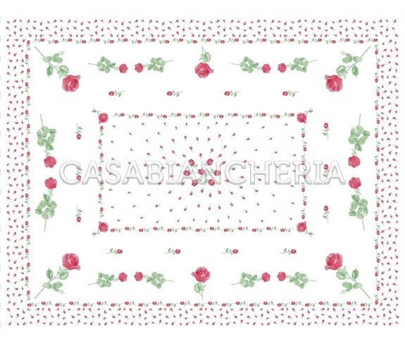 Tovaglia Rose Rosse, tovaglia con tovaglioli stampe romagnole | Casa Biancheria