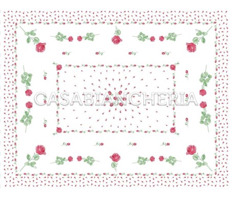 Tovaglia Rose Rosse, tovaglia con tovaglioli stampe romagnole | Casa Biancheria