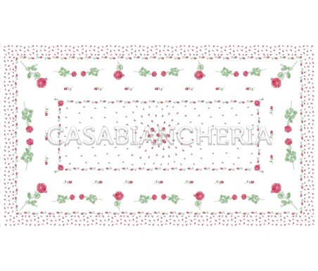 Tovaglia Rose Rosse, tovaglia con tovaglioli stampe romagnole | Casa Biancheria