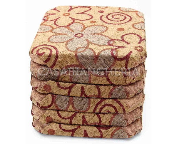 Cuscino da sedia Flora  con cerniera imbottito