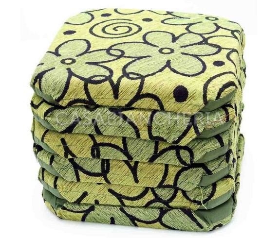Cuscino da sedia Flora  con cerniera imbottito