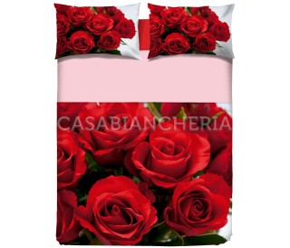 Federa Rose Rosse Stampa Digitale - CASABIANCHERIA