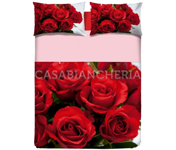 Federa Rose Rosse Stampa Digitale - CASABIANCHERIA
