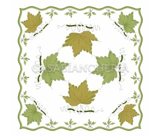 Casa Biancheria | Tovagliolo stampa romagnola Foglie tovaglioli romagnoli di cotone