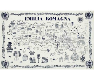 Casa Biancheria | Strofinaccio stampa romagnola Regioni strofinacci romagnoli ruggine o blu 2