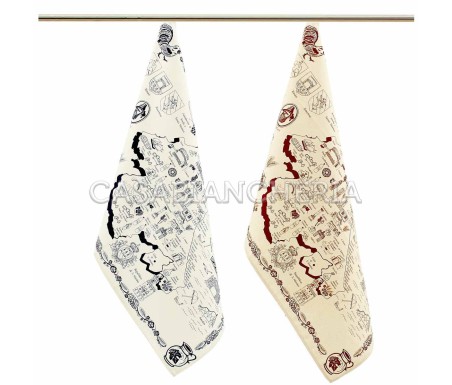 Casa Biancheria | Strofinaccio stampa romagnola Regioni strofinacci romagnoli ruggine o blu