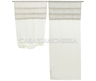 Casa Biancheria | Coppia tendine a vetro regolabili Malesia, tendine per finestra da interno 2