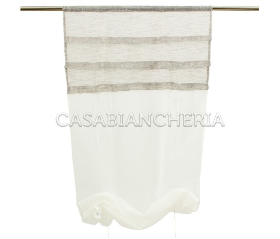 Casa Biancheria | Coppia tendine a vetro regolabili Malesia, tendine per finestra da interno