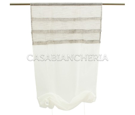 Casa Biancheria | Coppia tendine a vetro regolabili Malesia, tendine per finestra da interno