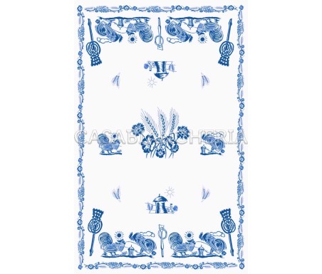 Casa Biancheria | Strofinaccio romagnolo Blu, strofinacci stampa romagnola di cotone