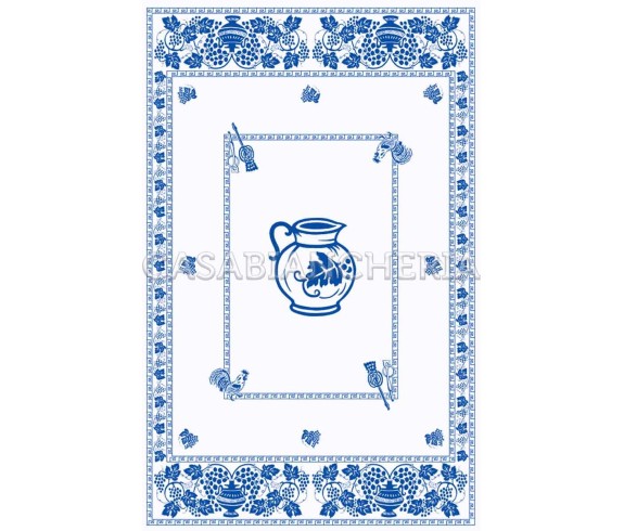 Casa Biancheria | Strofinaccio romagnolo Blu, strofinacci stampa romagnola di cotone