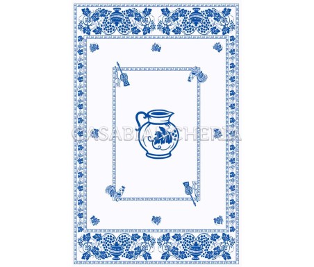 Casa Biancheria | Strofinaccio romagnolo Blu, strofinacci stampa romagnola di cotone