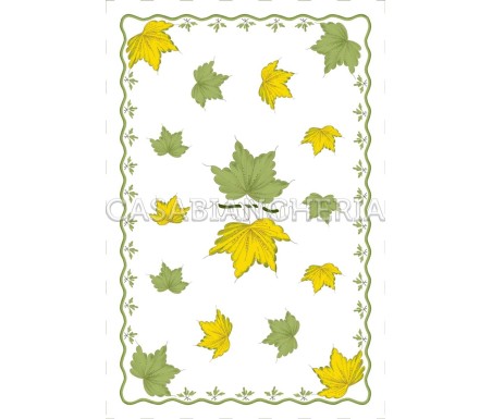 Casa Biancheria | Strofinaccio stampa romagnola Foglie, strofinacci romagnoli stampa faentina