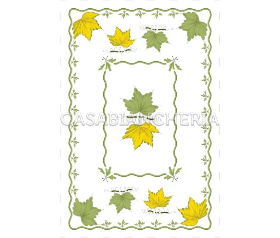 Casa Biancheria | Strofinaccio stampa romagnola Foglie, strofinacci romagnoli stampa faentina