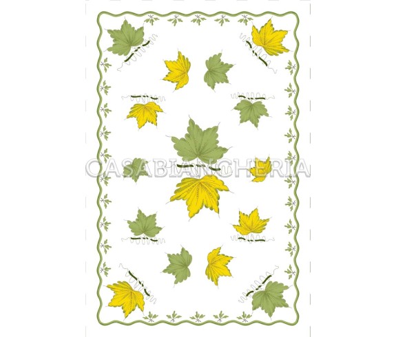 Casa Biancheria | Strofinaccio stampa romagnola Foglie, strofinacci romagnoli stampa faentina