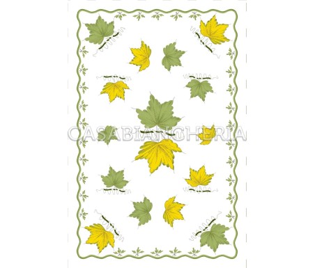 Casa Biancheria | Strofinaccio stampa romagnola Foglie, strofinacci romagnoli stampa faentina