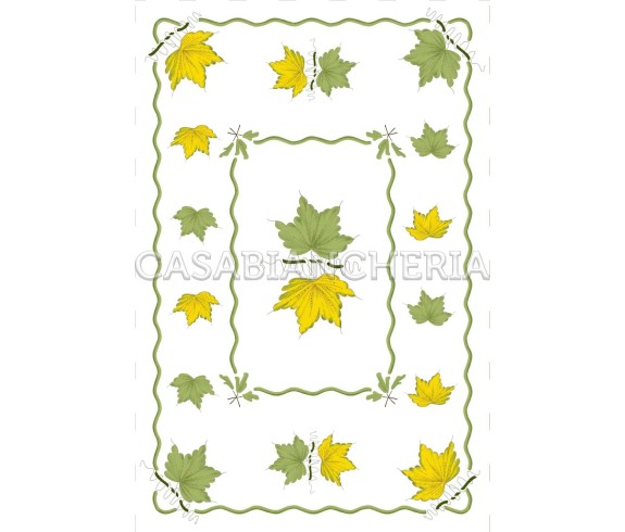 Casa Biancheria | Strofinaccio stampa romagnola Foglie, strofinacci romagnoli stampa faentina