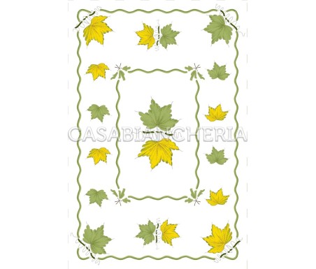 Casa Biancheria | Strofinaccio stampa romagnola Foglie, strofinacci romagnoli stampa faentina