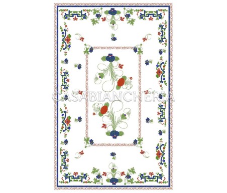 Casa Biancheria | Strofinaccio stampa romagnola Garofano di Faenza, strofinacci romagnoli di cotone