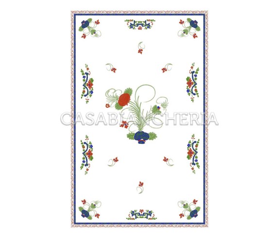 Casa Biancheria | Strofinaccio stampa romagnola Garofano di Faenza, strofinacci romagnoli di cotone