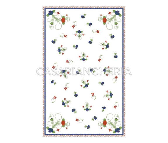 Casa Biancheria | Strofinaccio stampa romagnola Garofano di Faenza, strofinacci romagnoli di cotone