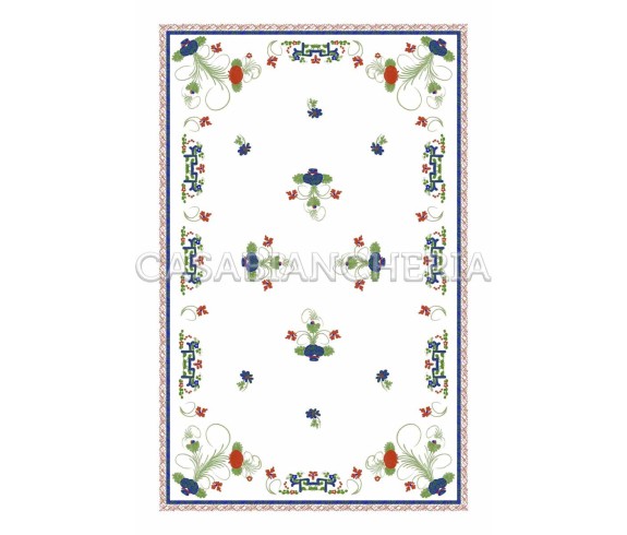 Casa Biancheria | Strofinaccio stampa romagnola Garofano di Faenza, strofinacci romagnoli di cotone