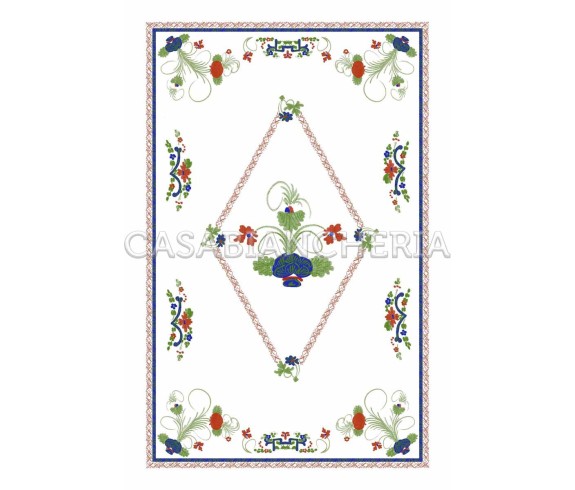 Casa Biancheria | Strofinaccio stampa romagnola Garofano di Faenza, strofinacci romagnoli di cotone