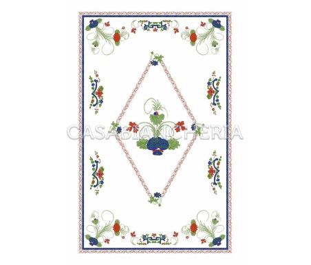 Casa Biancheria | Strofinaccio stampa romagnola Garofano di Faenza, strofinacci romagnoli di cotone