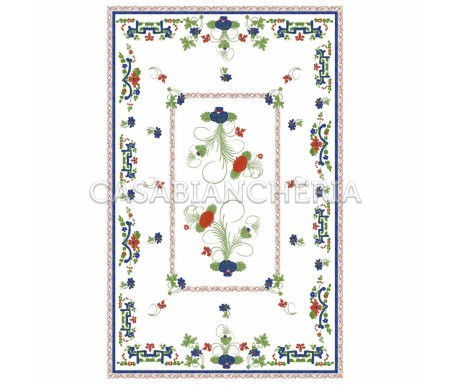 Casa Biancheria | Strofinaccio stampa romagnola Garofano di Faenza, strofinacci romagnoli di cotone