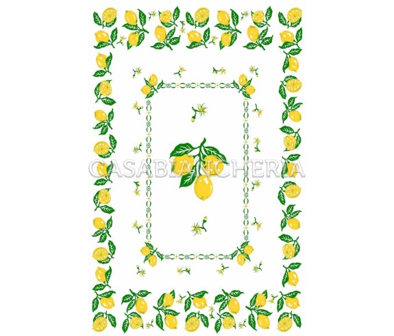 Casa Biancheria | Strofinaccio stampa romagnola Limoni, asciugapiatti da cucina romagnoli