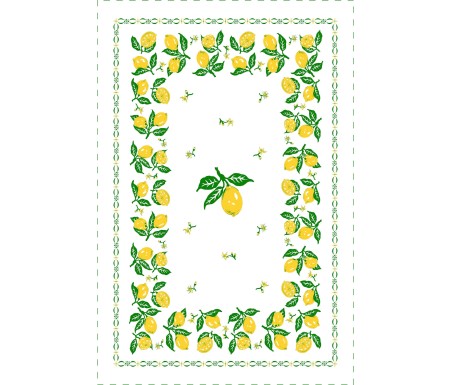 Casa Biancheria | Strofinaccio stampa romagnola Limoni, asciugapiatti da cucina romagnoli