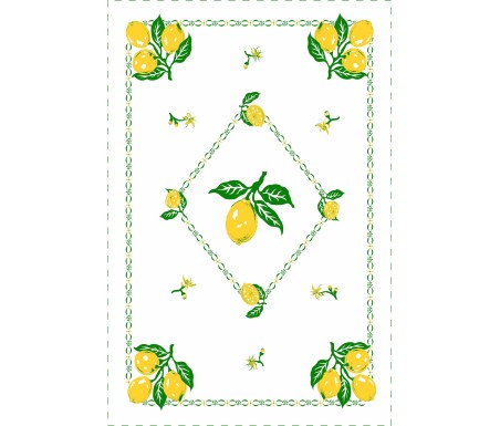 Casa Biancheria | Strofinaccio stampa romagnola Limoni, asciugapiatti da cucina romagnoli