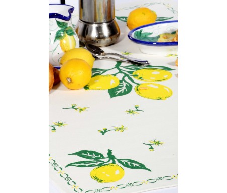 Casa Biancheria | Strofinaccio stampa romagnola Limoni, asciugapiatti da cucina romagnoli