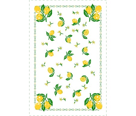 Casa Biancheria | Strofinaccio stampa romagnola Limoni, asciugapiatti da cucina romagnoli