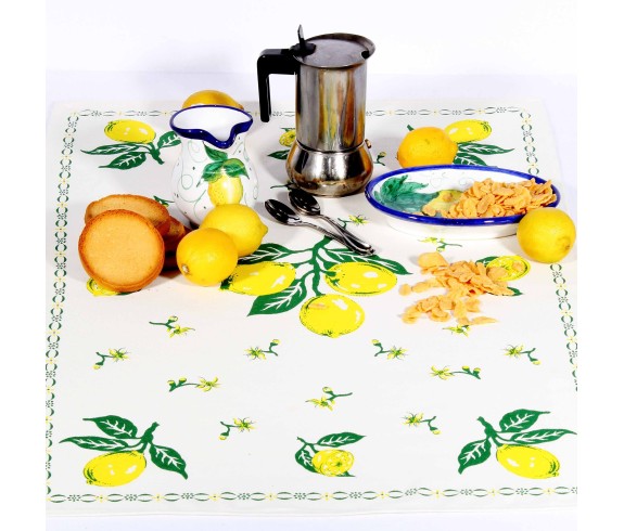 Casa Biancheria | Strofinaccio stampa romagnola Limoni, asciugapiatti da cucina romagnoli