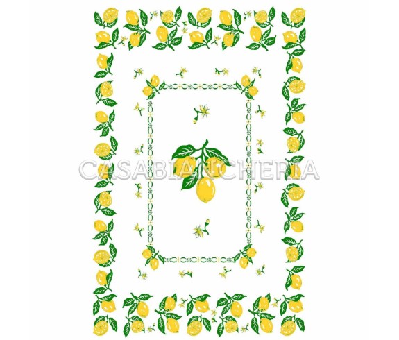 Casa Biancheria | Strofinaccio stampa romagnola Limoni, asciugapiatti da cucina romagnoli